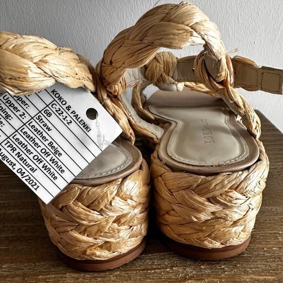 KOKO + Palenki straw platform sandles Sz 6B - Picture 3 of 10